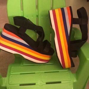 Platform rainbow sandals